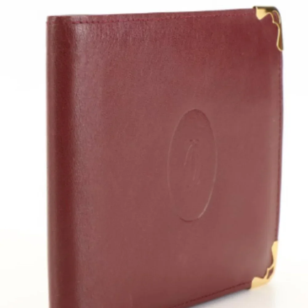 Cartier Les Must de Cartier Bifold Wallet in Burgundy Leather